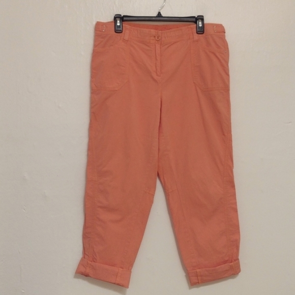 Chico's Vintage Orange Cotton High Waisted Pants Size 2 or US Size L -12 - Picture 4 of 15